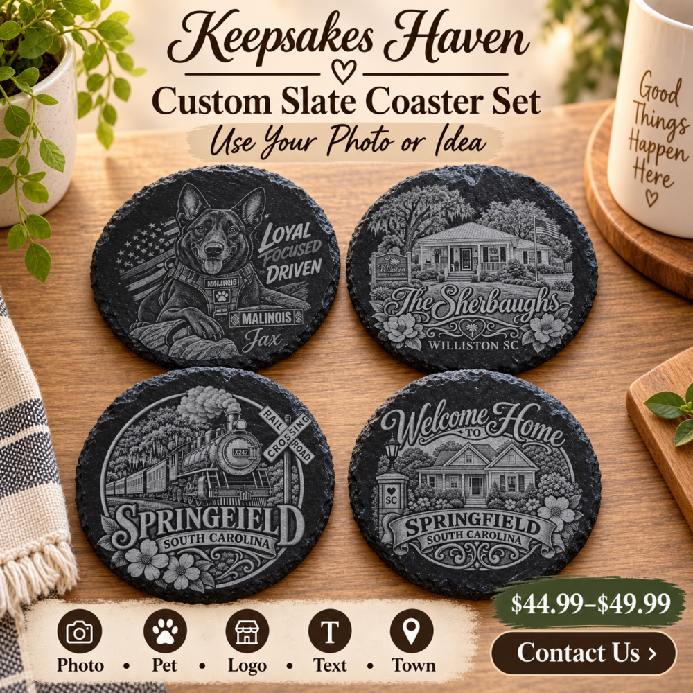 Custom / Personalized Slate Coaster Set
