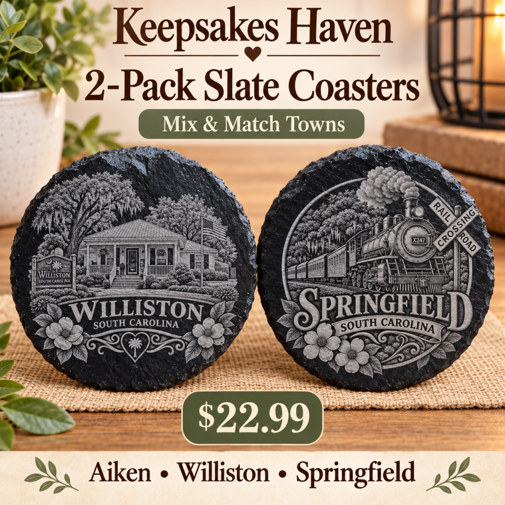 2-Pack Engraved Slate Town Coasters